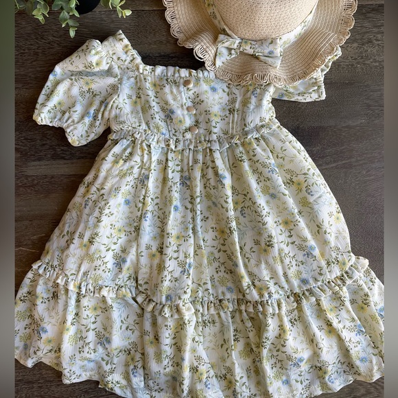 Zara Other - NWT Shabby Chic Floral Spring dress with hat, 3T